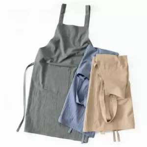 Kare Cafe Bib Cooking Linen Cotton Chef Kitchen Apron