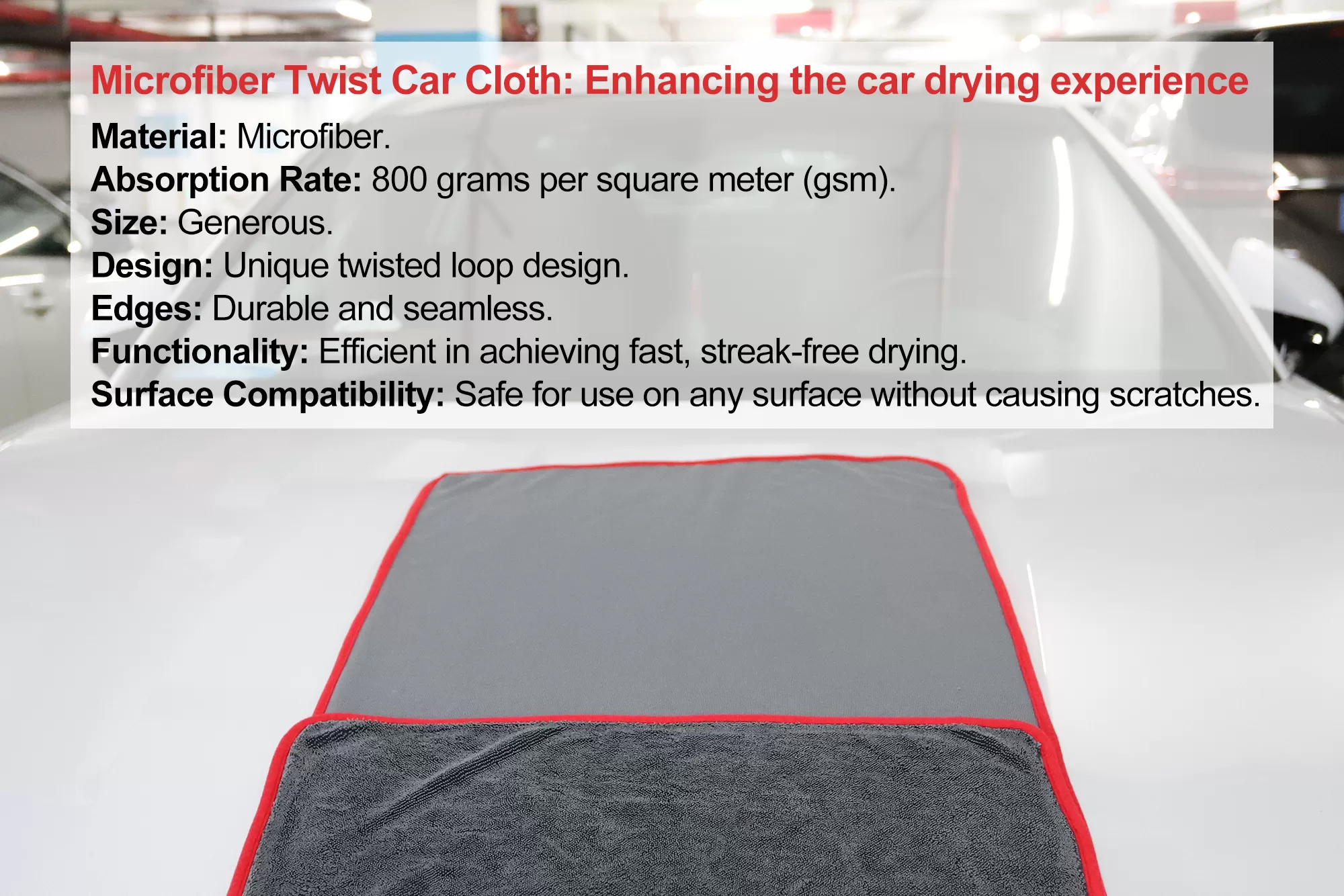 Microfiber Twist Car Cloth specificities